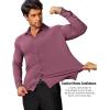 COOFANDY Mens Stretch Dress Shirts Muscle Fit Wrinkle Free Long Sleeve Button Down Shirt Business Casual Shirts(Purple)