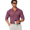 COOFANDY Mens Stretch Dress Shirts Muscle Fit Wrinkle Free Long Sleeve Button Down Shirt Business Casual Shirts(Purple)