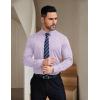 COOFANDY Mens Stretch Dress Shirts Muscle Fit Wrinkle Free Long Sleeve Button Down Shirt Business Casual Shirts(Purple Stripes)
