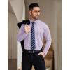 COOFANDY Mens Stretch Dress Shirts Muscle Fit Wrinkle Free Long Sleeve Button Down Shirt Business Casual Shirts(Purple Stripes)