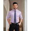 COOFANDY Mens Stretch Dress Shirts Muscle Fit Wrinkle Free Long Sleeve Button Down Shirt Business Casual Shirts(Purple Stripes)