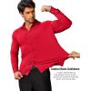 COOFANDY Mens Stretch Dress Shirts Muscle Fit Wrinkle Free Long Sleeve Button Down Shirt Business Casual Shirts(Red)