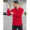 COOFANDY Mens Stretch Dress Shirts Muscle Fit Wrinkle Free Long Sleeve Button Down Shirt Business Casual Shirts(Red)