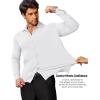 COOFANDY Mens Stretch Dress Shirts Muscle Fit Wrinkle Free Long Sleeve Button Down Shirt Business Casual Shirts(White)