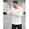COOFANDY Mens Stretch Dress Shirts Muscle Fit Wrinkle Free Long Sleeve Button Down Shirt Business Casual Shirts(White)