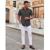 COOFANDY Men’s Stretch Dress Shirts Short Sleeve Wrinkle Free Casual Button Down Shirts(Dark Grey)