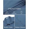 COOFANDY Men’s Stretch Dress Shirts Short Sleeve Wrinkle Free Casual Button Down Shirts(Grayish Blue)