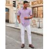 COOFANDY Men’s Stretch Dress Shirts Short Sleeve Wrinkle Free Casual Button Down Shirts(Lavender)