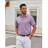COOFANDY Men’s Stretch Dress Shirts Short Sleeve Wrinkle Free Casual Button Down Shirts(Lavender)