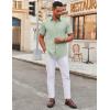 COOFANDY Men’s Stretch Dress Shirts Short Sleeve Wrinkle Free Casual Button Down Shirts(Light Green)