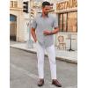 COOFANDY Men’s Stretch Dress Shirts Short Sleeve Wrinkle Free Casual Button Down Shirts(Light Grey)