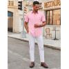 COOFANDY Men’s Stretch Dress Shirts Short Sleeve Wrinkle Free Casual Button Down Shirts(Pink)