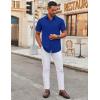 COOFANDY Men’s Stretch Dress Shirts Short Sleeve Wrinkle Free Casual Button Down Shirts(Royal Azure)