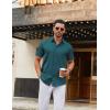 COOFANDY Men’s Stretch Dress Shirts Short Sleeve Wrinkle Free Casual Button Down Shirts(Teal)