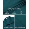 COOFANDY Men’s Stretch Dress Shirts Short Sleeve Wrinkle Free Casual Button Down Shirts(Teal)