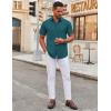 COOFANDY Men’s Stretch Dress Shirts Short Sleeve Wrinkle Free Casual Button Down Shirts(Teal)