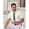 COOFANDY Men’s Stretch Dress Shirts Short Sleeve Wrinkle Free Casual Button Down Shirts(White)