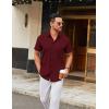 COOFANDY Men’s Stretch Dress Shirts Short Sleeve Wrinkle Free Casual Button Down Shirts(Wine Red)
