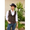 COOFANDY Men’s Suede Leather Vest Cowboy Western Waistcoat Casual Slim Fit Suit Vest(01_coffe)