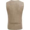 COOFANDY Men’s Suede Leather Vest Cowboy Western Waistcoat Casual Slim Fit Suit Vest(Beige)