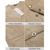 COOFANDY Men’s Suede Leather Vest Cowboy Western Waistcoat Casual Slim Fit Suit Vest(Beige)