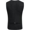 COOFANDY Men’s Suede Leather Vest Cowboy Western Waistcoat Casual Slim Fit Suit Vest(Black)