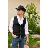 COOFANDY Men’s Suede Leather Vest Cowboy Western Waistcoat Casual Slim Fit Suit Vest(Black)