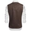 COOFANDY Men’s Suede Leather Vest Cowboy Western Waistcoat Casual Slim Fit Suit Vest(Coffee (With Pattern))