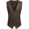 COOFANDY Men’s Suede Leather Vest Cowboy Western Waistcoat Casual Slim Fit Suit Vest(Coffee (With Pattern))