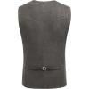 COOFANDY Men’s Suede Leather Vest Cowboy Western Waistcoat Casual Slim Fit Suit Vest(Grey)