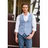 COOFANDY Men’s Suede Leather Vest Cowboy Western Waistcoat Casual Slim Fit Suit Vest(Light Blue)