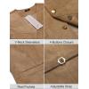COOFANDY Men’s Suede Leather Vest Cowboy Western Waistcoat Casual Slim Fit Suit Vest(Light Khaki)