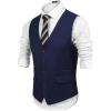 COOFANDY Mens Suit Vest Formal Dress Vest Slim Fit Buesiness Wedding(01-navy Blue)