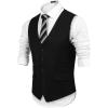 COOFANDY Mens Suit Vest Formal Dress Vest Slim Fit Buesiness Wedding(Black)