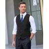 COOFANDY Mens Suit Vest Formal Dress Vest Slim Fit Buesiness Wedding(Black)