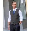 COOFANDY Mens Suit Vest Formal Dress Vest Slim Fit Buesiness Wedding(Dark Grey)