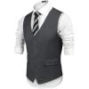 COOFANDY Mens Suit Vest Formal Dress Vest Slim Fit Buesiness Wedding(Dark Grey)