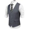 COOFANDY Mens Suit Vest Formal Dress Vest Slim Fit Buesiness Wedding(Grey)