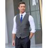 COOFANDY Mens Suit Vest Formal Dress Vest Slim Fit Buesiness Wedding(Grey)