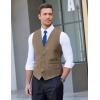 COOFANDY Mens Suit Vest Formal Dress Vest Slim Fit Buesiness Wedding(Khaki)