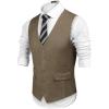 COOFANDY Mens Suit Vest Formal Dress Vest Slim Fit Buesiness Wedding(Khaki)