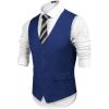 COOFANDY Mens Suit Vest Formal Dress Vest Slim Fit Buesiness Wedding(Royal Blue)