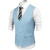 COOFANDY Mens Suit Vest Formal Dress Vest Slim Fit Buesiness Wedding(Sky Blue)