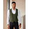 COOFANDY Men’s Suit Vest Slim Fit Double Breasted Dress Vest Casual Business Formal Waistcoat(Army Green)