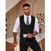 COOFANDY Men’s Suit Vest Slim Fit Double Breasted Dress Vest Casual Business Formal Waistcoat(Black)