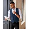 COOFANDY Men’s Suit Vest Slim Fit Double Breasted Dress Vest Casual Business Formal Waistcoat(Blue)