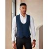 COOFANDY Men’s Suit Vest Slim Fit Double Breasted Dress Vest Casual Business Formal Waistcoat(Blue)