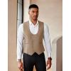COOFANDY Men’s Suit Vest Slim Fit Double Breasted Dress Vest Casual Business Formal Waistcoat(Khaki)