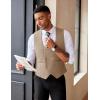 COOFANDY Men’s Suit Vest Slim Fit Double Breasted Dress Vest Casual Business Formal Waistcoat(Khaki)