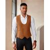 COOFANDY Men’s Suit Vest Slim Fit Double Breasted Dress Vest Casual Business Formal Waistcoat(Light Brown)